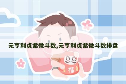 元亨利贞紫微斗数,元亨利贞紫微斗数排盘