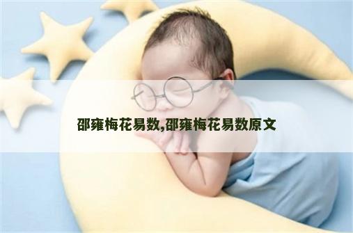 邵雍梅花易数,邵雍梅花易数原文