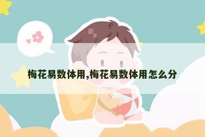 梅花易数体用,梅花易数体用怎么分