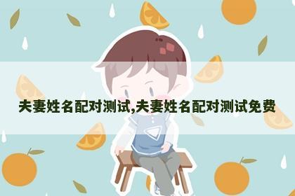 夫妻姓名配对测试,夫妻姓名配对测试免费