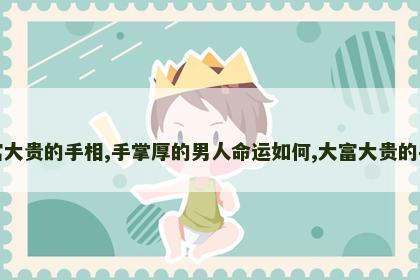 大富大贵的手相,手掌厚的男人命运如何,大富大贵的手相