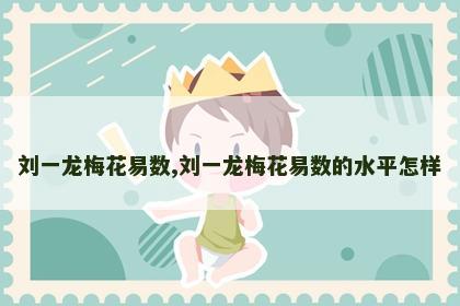 刘一龙梅花易数,刘一龙梅花易数的水平怎样